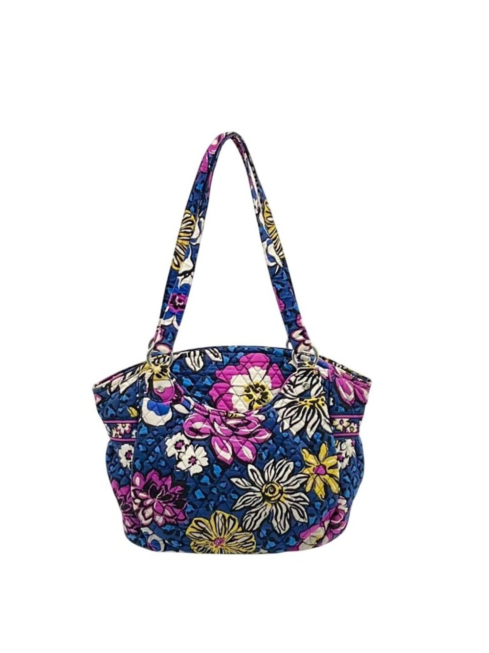 Vera Bradley Blue African Violet Floral Pattern Tote Bag